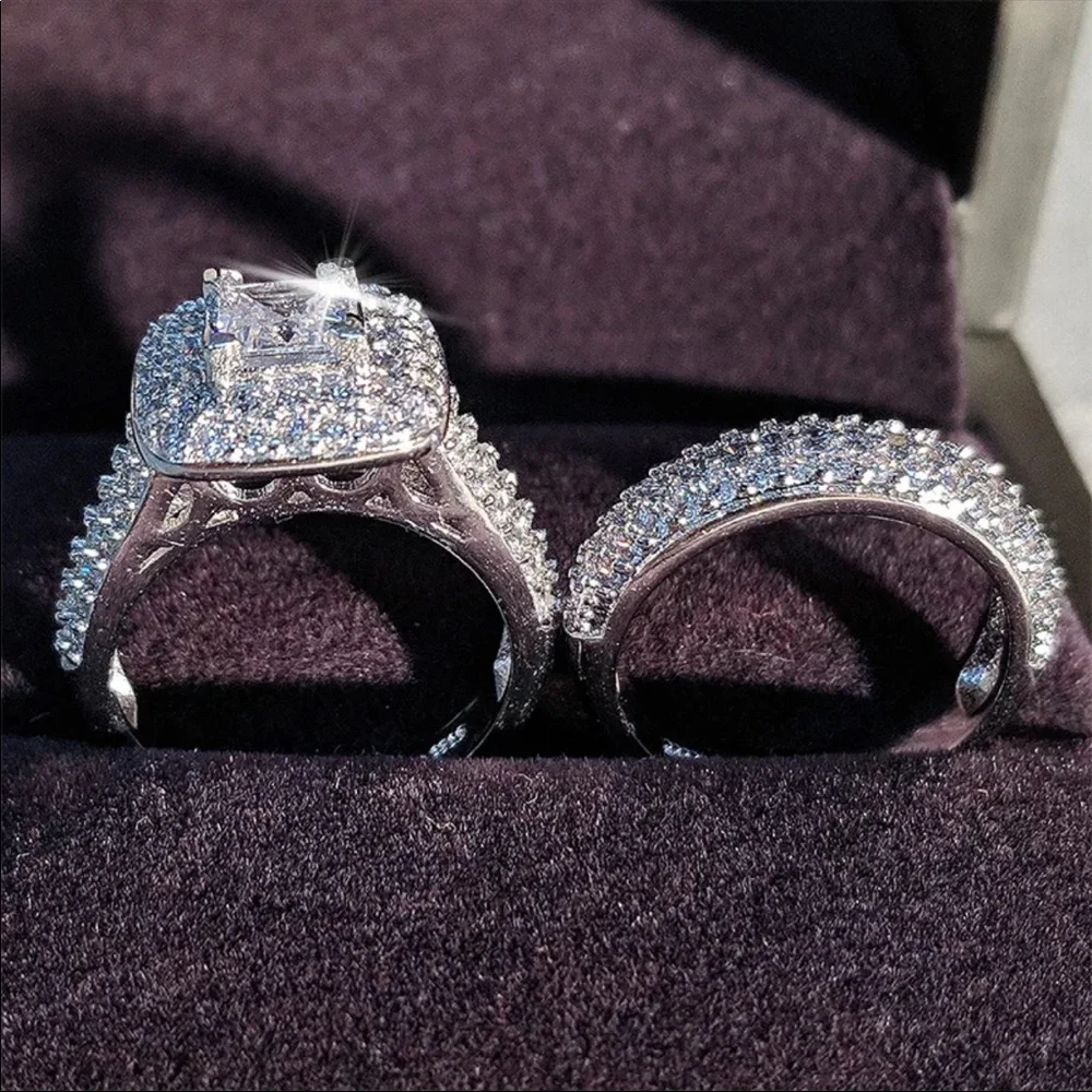 New Women’s 925 Silver Set Diamond Engagement Ring - Picture 4 of 6